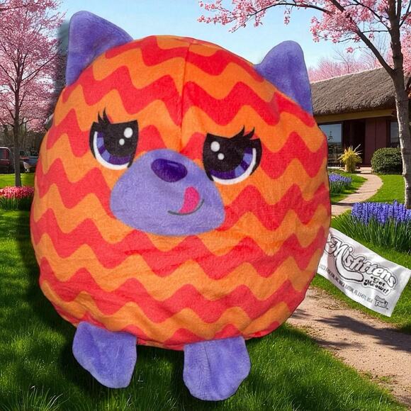 Misfittens Cat Kitten Get Meow of Here Plush Orange Purple Stuffed Animal 9" - Picture 1 of 11
